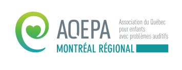 Logo Association du Québec pour enfants avec problèmes auditifs secteur Montréal Régional