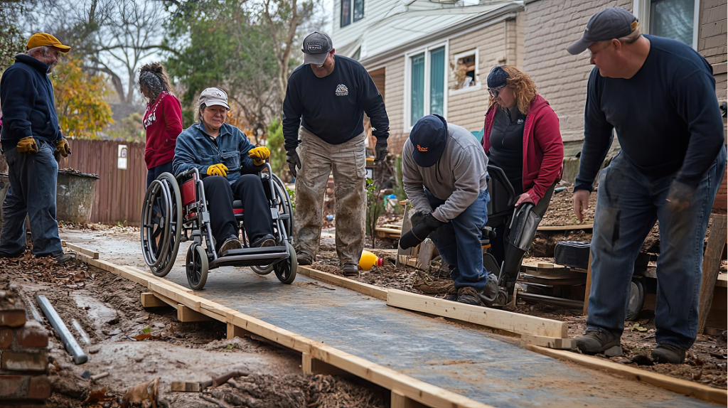 Construction d'une rampe pour une personne handicapée
